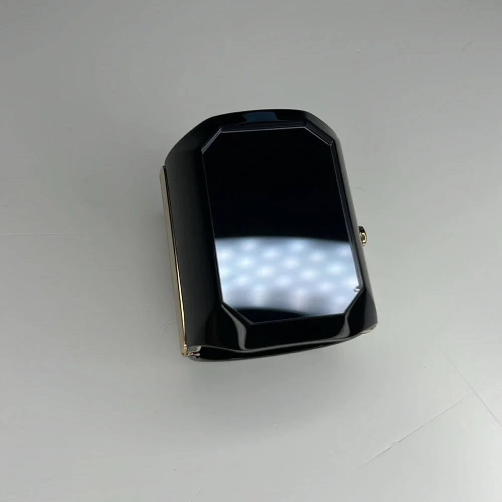 Chanel Black Enamel and Gold Metal CC Cuff!!